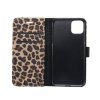 iPhone 11 Plånboksetui Kortlomme Leopardmønster Mörkbrun