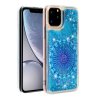iPhone 11 Pro Deksel Glitter Motiv Blå Blomma