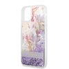 iPhone 11 Deksel Liquid Glitter Flower Pattern Lilla