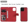 iPhone 12/iPhone 12 Pro Etui Avtagbart Deksel KT Leather Series-3 Rød