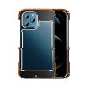 iPhone 12/iPhone 12 Pro Deksel Wood & Metal Bumper Svart Brun