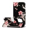 iPhone 12 Pro Max Etui Motiv Rosa Blommor på Svart