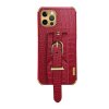 iPhone 12 Pro Deksel med Stropp Krokodillemønster Rød