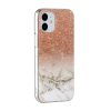 iPhone 12 Mini Deksel Marmor Gull Glitter Hvit