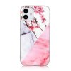 iPhone 12 Mini Deksel Marmor Rosa Blommor