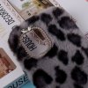 iPhone 12 Mini Deksel Päls Leopardmønster Svart