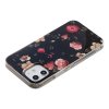 iPhone 12 Mini Deksel Selvlysende motiv Blommor på Svart