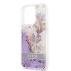 iPhone 13 Pro Max Deksel Liquid Glitter Flower Pattern Lilla