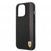 iPhone 13 Pro Deksel Carbon Effect Metal Logo Vertical Stripe Svart