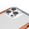 iPhone 13 Deksel Wood & Metal Bumper Brun Sølv