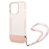iPhone 14 Pro Deksel Translucent with Strap Rosa