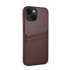iPhone 14 Deksel Backcover with Card Slots Brun