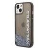 iPhone 14 Deksel Liquid Glitter Translucent Svart