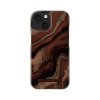 iPhone 15 Deksel Fashion Case MagSafe Dark Amber Marble