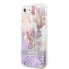 iPhone 7/8/SE Deksel Liquid Glitter Flower Pattern Lilla