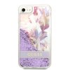 iPhone 7/8/SE Skal Liquid Glitter Flower Pattern Lila
