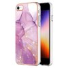 iPhone 7/iPhone 8/iPhone SE 2020/iPhone SE 2022 Deksel Marmor Glitter Lyslilla