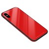iPhone X/Xs Deksel Herdet Glass Metall TPU Rød
