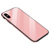 iPhone X/Xs Deksel Herdet Glass Metall TPU Rosa