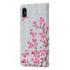 iPhone X/Xs Plånboksetui Kortlomme Motiv Rosa Fjärilar och Blommor