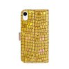 iPhone Xr Etui Krokodillemønster Glitter Gull