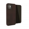 iPhone 12 Mini Magnetic Leather Case med Magnethållare Brun