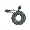 Micro USB and Lightning Connector Adapter 1.2M Cable. Black
