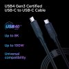 Kabel ArcWire™ USB-C/USB-C 0.8m Svart