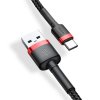 Kabel Cafule Cable USB-A/USB-C 3m Rød Svart