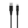Kabel Flettet USB-A/Micro-USB 2m Svart