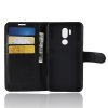 LG G7 ThinQ Plånboksetui PU-skinn Litchi Svart