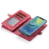 Mobilplånbok till Huawei Mate 20 Pro Delskinn TPU Löstagbart Deksel Rød