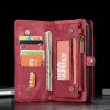 Mobilplånbok till Huawei P20 Delskinn TPU Löstagbart Deksel Rød