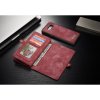 Mobilplånbok till Samsung Galaxy S8 Plus Delskinn TPU Löstagbart Deksel Rød