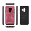 Mobilplånbok till Samsung Galaxy S9 Plus Delskinn TPU Löstagbart Deksel Rød