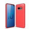 MobilDeksel till Samsung Galaxy S10E Børstet Karbonfibertekstur Rød