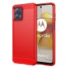 Motorola Moto G73 5G Deksel Børstet Karbonfibertekstur Rød