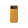 Original Galaxy Z Flip 3 Deksel Leather Cover Mustard
