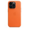 Original iPhone 14 Pro Max Deksel Leather Case MagSafe Oraneje