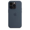 Original iPhone 14 Pro Max Deksel Silicone Case MagSafe Storm Blue