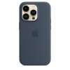 Original iPhone 14 Pro Max Deksel Silicone Case MagSafe Storm Blue