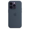 Original iPhone 14 Pro Deksel Silicone Case MagSafe Storm Blue