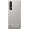 Original Xperia 1 V Deksel Style Cover with Stand Platinum Silver