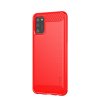 Samsung Galaxy A02s Deksel Børstet Karbonfibertekstur Rød