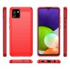 Samsung Galaxy A03 Deksel Børstet Karbonfibertekstur Rød