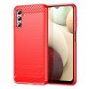 Samsung Galaxy A04s/Galaxy A13 5G Deksel Børstet Karbonfibertekstur Rød