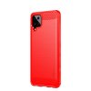 Samsung Galaxy A12 Deksel Børstet Karbonfibertekstur Rød