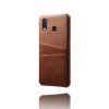 Samsung Galaxy A20E Deksel Kortlomme PU-skinn Mörkbrun