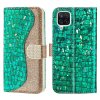Samsung Galaxy A22 4G Etui Glitter Stripe Grønn