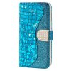 Samsung Galaxy A22 5G Etui Krokodillemønster Glitter Blå